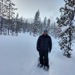 Vikas Kumar, Exactech’s Vice President of Machine Learning skiing in the snow